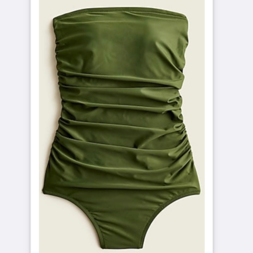 Ruched bandeau one-piece swimsuit